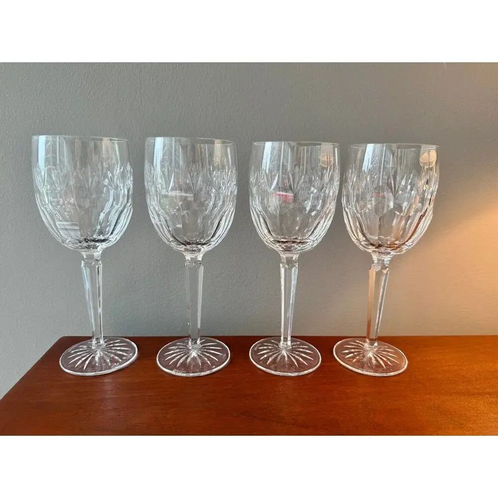 Set (4) Waterford Crystal Stemware Glasses, Merrion Pattern Discontinued Ireland